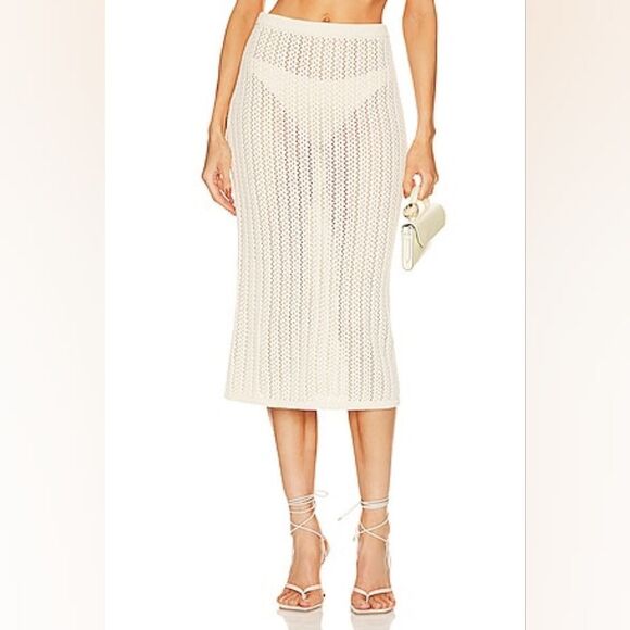 BUNDLE SET Misa Tia Bandeau Top W/ Matching Layla Skirt In Chartreuse LARGE - Picture 15 of 16